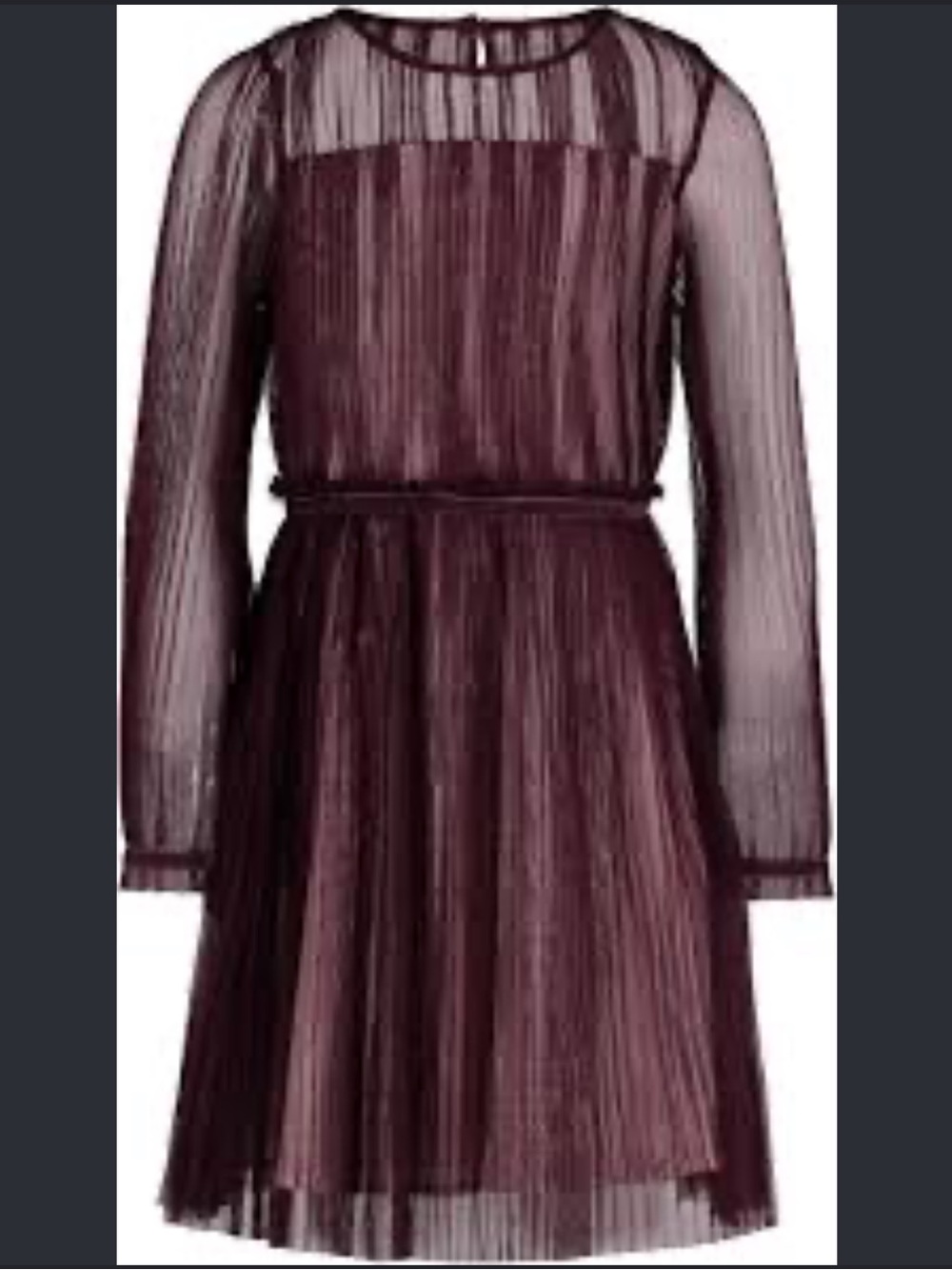 Calvin Klein Sheer Sparkle Pleated Dress